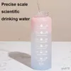 Termosy 1000 ml gradientowy kolor Graduation butelka wody przenośna plastikowa kubek fitness sporty butelka z wodą o dużej pojemności