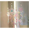 Garden Decorations Crystal Rhinestones Rainbow Maker Snowflake Ball Prism Sun Shine Catcher Window Hanging Ornament Garden Christmas T Dhwyn