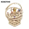 Robotime Rokr 84st Rotertable DIY 3D Starry Night Wood Model Building Kit Block Assembly Music Box Toy Gift for Children Adult 240122