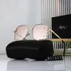2024 Nowe kwadratowe bezramkowe okulary przeciwsłoneczne z dużą ramą Xiaoxiangjia Fashion Ton i szklanki herbaty