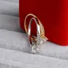 For Women Bridal Wedding Anelli Trendy Jewelry Stainless Steel Engagement Ring Gold Color Anillos Drop 240201