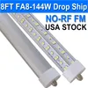 T8 V Shaped 8FT LED Tube Light 144W 270 Degree Single Pin FA8 Base, 18000LM, 8 Foot Double Side (300W LED Fluorescent Bulbs Replacement),Dual-Ended Powers usastock