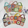 Shoulder Bags Casual Knied Granny Square Small Tote Bag Crocet Women andbags Boemian Soulder Woven Summer Beac Sopper Purse 2022H2421