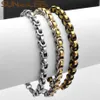 Chaîne à maillons SUNNERLEES Bijoux de mode Bracelet en acier inoxydable 5 5mm Géométrique Lien byzantin Argent Or Noir Pour Hommes Femmes SC1226m