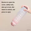 Garrafa térmica 1000ml gradiente cor graduação garrafa de água portátil copo plástico fitness esportes garrafa de água de grande capacidade