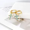 Hoop Earrings 925 Sterling Silver Ear Needle Lightning/Little Pepper/Cross Pendant Enamel Zircon For Women Fashion Wedding Jewelry