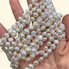 Handgemaakte lange 200 cm natuurlijke 78 mm witte barokke zoetwater parel ketting trui chain222S9086685