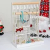 Jewelry Pouches White Organizer Tower Rack With Earring Tray And Holes Necklaces Hanging Tree Display