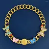 Necklace Earrings Set Luxury Brand Fashion Open Ring Bracelet Brooch Gold Color Butterfly Ladybird Flower Lucky Women Jewelry Gift