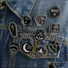 Pins broches pinos broches bruxa ouija lua tarô livro novo estilo goth esmalte emblema denim jaqueta jóias presentes para mulheres homens 167 t2 d dhst4