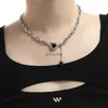 Chokers hip hop siyah rhinestone aşk kalp dikenleri cazibe kolye kadınlar için punk rock çift katman zincirleri cezbetme kolye trend takı yq240201