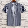 Camicie casual da uomo Camicia a maniche corte moda autunno Uomo Slim Fit Abito da uomo d'affari sociale Marchio di abbigliamento sportivo fitness