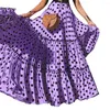 Saias moda verão mulheres plus size polka dot splice cintura alta babados uma linha casual grande balanço praia festa longa maxi saia para senhora