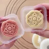 Bakvormen 50g Venster Bloem Mooncake Mold Mung Bean Cake Gebak Handpers DIY Plastic Gereedschap Decoratie