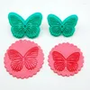 Baking Moulds 2pcs/Set Plastic Butterfly Embosser Cake Fondant Sugarcraft Cookie Decorating Cutters Mold Tools