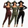 Pantalon de deux pièces pour femmes 2024 Automne Street Fashion est un tempérament récréatif Sexy Pure Color Square obtient un ensemble de deux pièces à fourche ouverte
