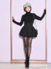 Rokken Japanse stijl eenvoudige vrouw radiale taille afslankende beenvormende korte zwarte rok voor dames streetwear culottes