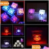 Décoration de fête Décoration de fête Aoto Couleurs Mini Romantique Lumineux Artificiel Glace Cube Flash LED Lumière De Mariage Christ Drop Livraison Dhvcb