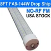 T8 T10 T12 8FT LED Tube Light Bulbs, 144W 6500K Daylight White, Single Pin Fa8 LED Replacement Fluorescent Fixture ,Ballast Bypass, Warehouse Workshop Garage usastock