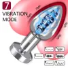 Set di vibratori con plug anale in metallo a 7 velocità Set Annals Femme Butt Plug Vibrazione Dildo Telecomando senza fili Giocattolo del sesso per uomini e donne 240129