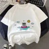 T-shirt Femme Kaii Fat Cat t-shirt enfants nouvel été mignon mode enfants t-shirt section mince Hipster filles t-shirt hauts vêtements BAL541 L240201