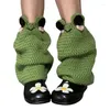 Calzini da donna S lavorati a maglia a contrasto di colore carino al ginocchio alto bellissimo polsino per stivali accessori per abbigliamento da strada