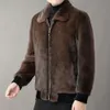 Mink Coat Mens Designer Lapel Gold Fur Haining Winter Thickened Plush Casual High End B238