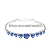 Bangle BN-00068 2023 Bracelets de manchette en cristal de coeur Sier plaqué bijoux pour femmes bracelet délicat livraison directe personnalisée Dhx0E