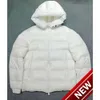 2023メンズダウンジャケットファッションフード付きフランスの高級ブランドクラシックホワイトフード付きプリントサーマルジャケット