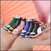 Keychains Lanyards Creative Mini Pvc Sneakers Keychains For Men Women Gym Sports Shoes Keychain Handbag Chain Basketball Shoe Key H Dheop