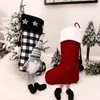 Decorazioni natalizie Calza grandi calzini rossi neri lavorati a maglia Natale Babbo Natale Decorazione per caminetto Porta caramelle Regalo Porta casa inverno