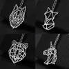 مفاتيح حبلات Cooltime Wolf keychain Fox Tiger Bear Pendant Unicorn Rabbit Stavible Steeling Keyring Men Women Car Key Chain Jewelry Gift Q240201