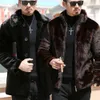 Giacca da uomo in finta pelliccia di visone Haining Warm Top Cappotto di media lunghezza Boutique Abbigliamento OUM1