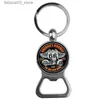 Keychains Lanyards USA Route 66 Glass Cabochon Keychain Bottle Opener Hip Hop Motorcykel Key Chain Q240201