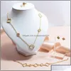 Collane con ciondolo 2022 Gioielli firmati Marche famose Oro e diamanti Trifoglio 18K Set Collana Donna Drop Delivery 20 Crystalhome Dhntp