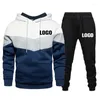 Men's Tracksuits Custom LOGO Tracksuit Brand Patchwork Hoodies And Pants 2 Pieces Set Spring Autumn Jogging Suit Streetwear Male Sportswear