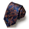 Marque 100% Silk Homme Tie 75 cm Coldie bleue Gravatas orange vert pour hommes Paisley Floral Fit Wedding Workplace Slim 240122