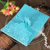 2550st Laser Cut Bride and Groom Wedding Invitations Card 3D Trifold Diamond Ring Hälsning Party Favor leveranser 240118