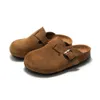 24 Children's cork slippers Leather boys' beach shoes Bao-head girls' frosted cowhide