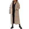 Women's Trench Coats Solid Color Cotton Coat Long Sleeve Hooded Midi Length Winter