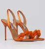 Luksusowy Aquazzura Chain of Love Sandals Buty Buty Kobiety ozdobione elastyczne paski na proc