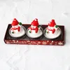 Candle Holders 3 PCS Christmas Plushies Crafts Gift Santa Gifts Snowman Shape Party Decoration