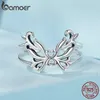 Cluster Rings Bamoer 925 Sterling Silver Hollow Butterfly Open Ring Hollowed-out Vintage Women Jewelry Party Gift Original Design