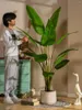 Decorative Flowers Large Leaf Simulation Traveler Banana Paradise Bird Flower Biomimetic Green Plant Potted False Tree Indoor Living Room