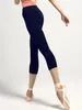 Stage Wear Pantalons de danse Pantalons d'entraînement pour femmes Leggings Noir Gymnastique Ballet Neuf-quarts Barbares Corps Serré Yoga Adulte