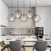 Pendant Lamps Modern LED Chandelier Hanging E27 Lamp Geometric Metal Frame Suitable For Creative Light Above The Table Bedroom2290