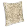 Pillow Nordic Mandala Flower Of Life In Lotus Throw Cover Sacred Geometry 40x40 For Sofa Home Decoration