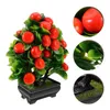 装飾花ポット植物人工イチゴの木果実盆栽偽の緑のプラスチックポットフェイクフラワーモデル