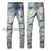 Jeans da uomo viola Designer di qualità Moda lettere elastiche ricamo foro lavaggio stile rock casual strada di grandi dimensioni 9F8Q