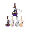 Narguilés conduites d'eau en verre arc-en-ciel Dab Rig Bong 7 pouces plates-formes pétrolières bongs d'herbes sèches fumant cendrier recycleur bécher Bong avec tuyau de brûleur à mazout en verre mâle de 14 mm